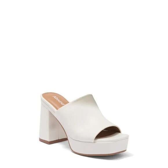 ABOUND "Sarrah" block heel Mule ivory slide patent - Picture 1 of 7